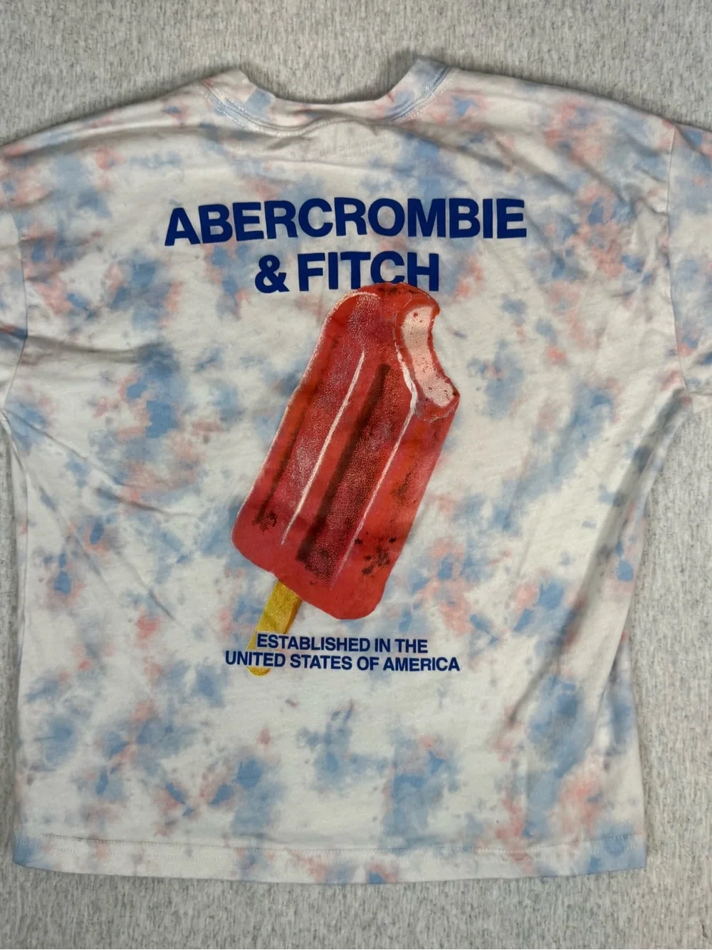 Abercrombie Kids Red Ice Pop Graphic Tie-Dye T-Shirt - Kids 7/8